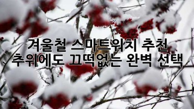 겨울철 스마트워치 추천: 추위에도 끄떡없는 완벽 선택!
